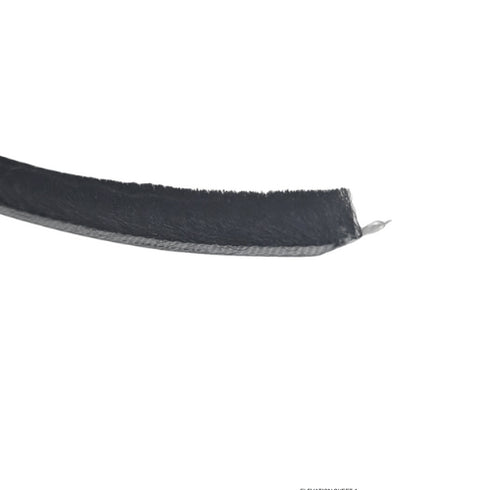 Black cable tie on a white background